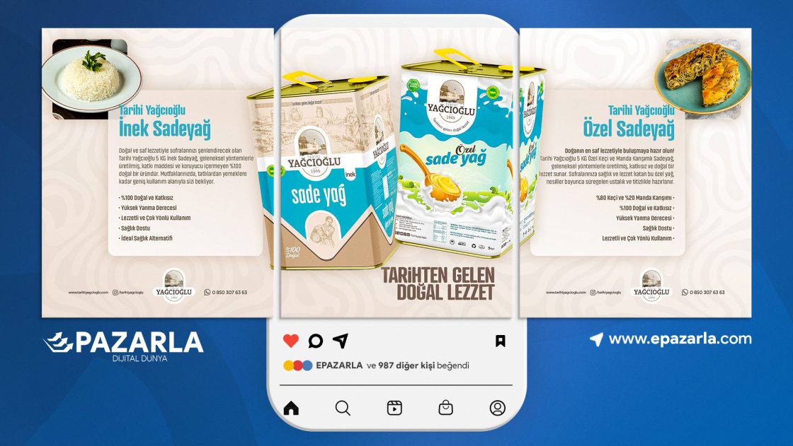 Tarihi Yağcıoğlu Sadeyağ Sosyal Medya Tasarımları